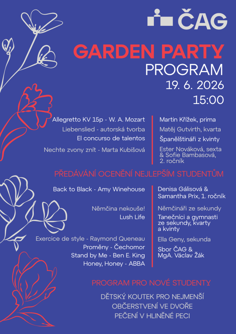 Program Garden Party ČAG 2026